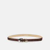 CRESCENT BUCKLE MIXED METAL BELT CHESTNUT CALF HAIR