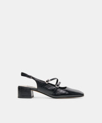 DRIAH HEELS BLACK LEATHER