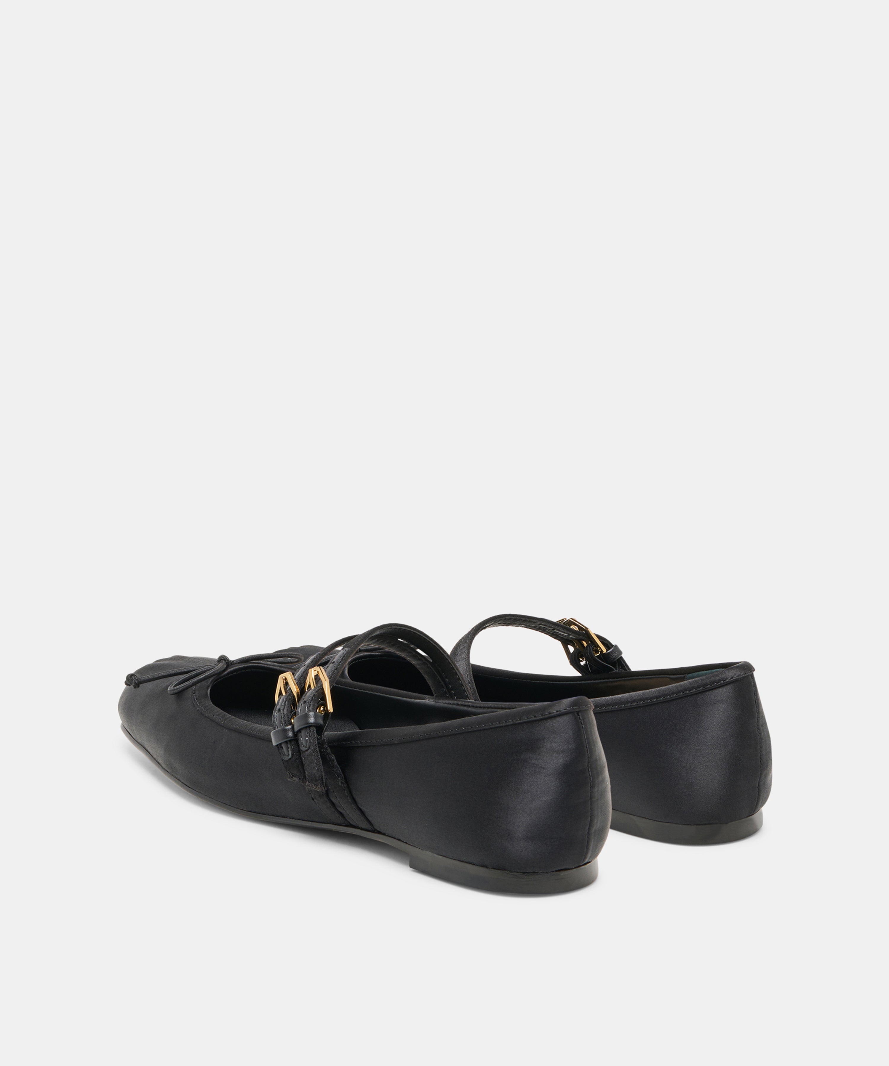 GIBSEN BALLET FLATS ONYX SATIN