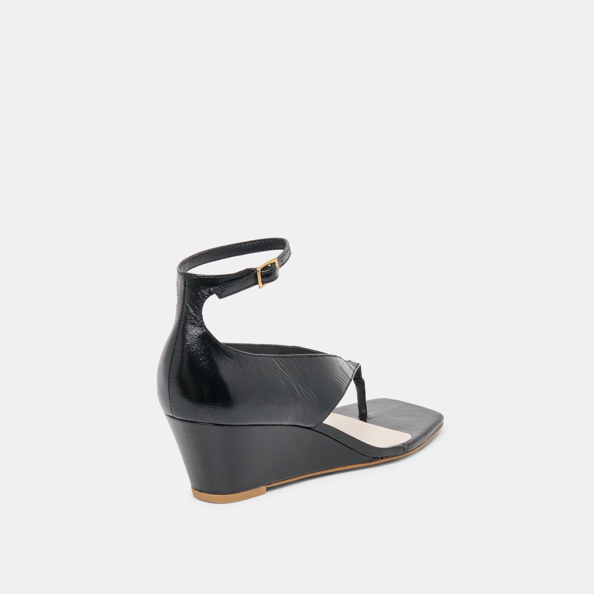 QUINNY WEDGES BLACK LEATHER